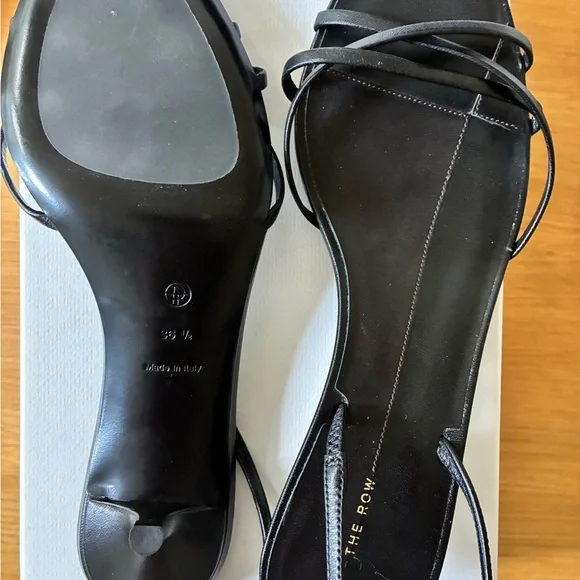 The Row Harlow Black Strappy Slingback Kitten Heel Sandals - Picture 6 of 6